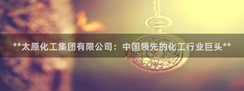 球盟会网页版登陆：**太原化工集团有限公司：中国领先的化工行
