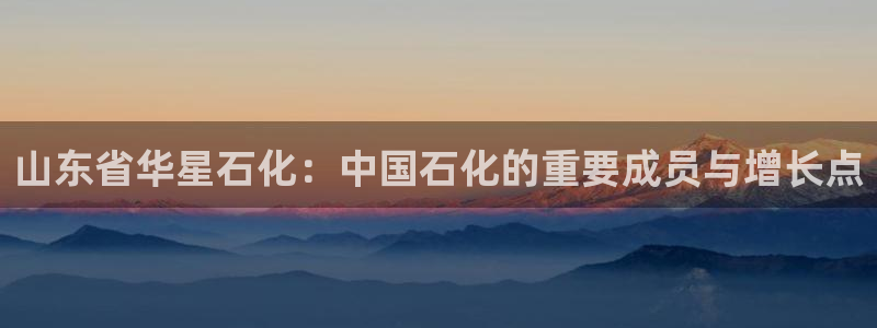 球盟会连接：山东省华星石化：中国石化的重要成员与增长点